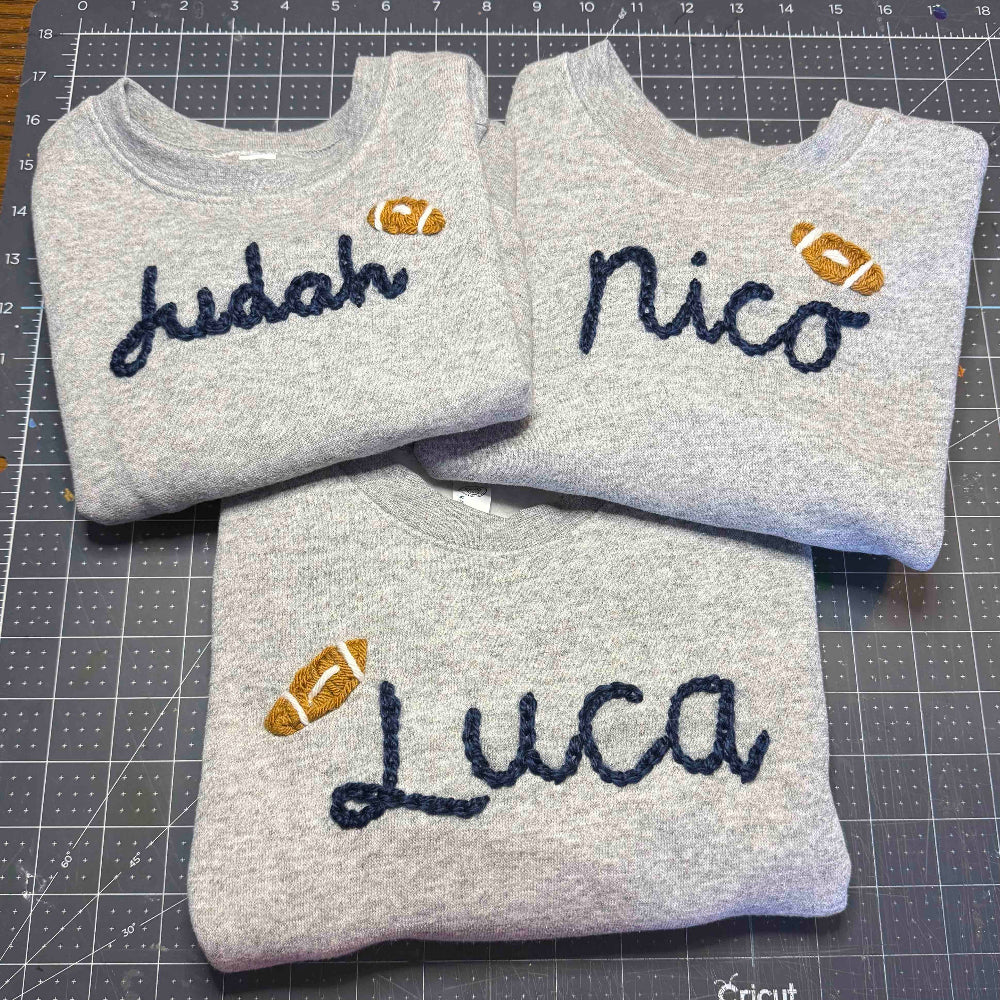 Hand Embroidered Child Sweatshirt - Amazing Faith Designs