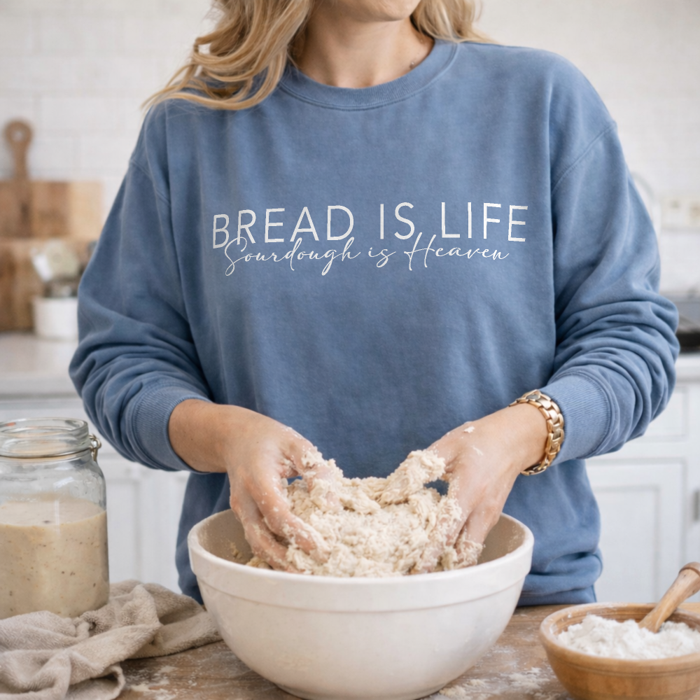 Bread is Life Sourdough is Heaven Lightweight Sweatshirt - Gift for Sourdough Bakers - Amazing Faith Designs