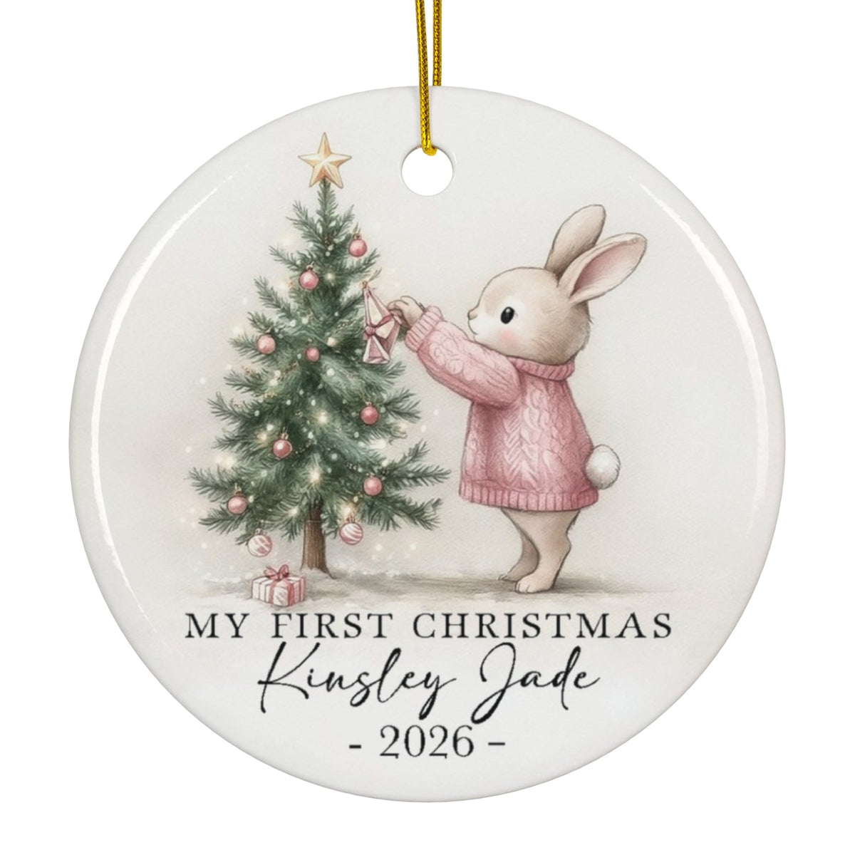 Bunny My First Christmas Ornament - Amazing Faith Designs
