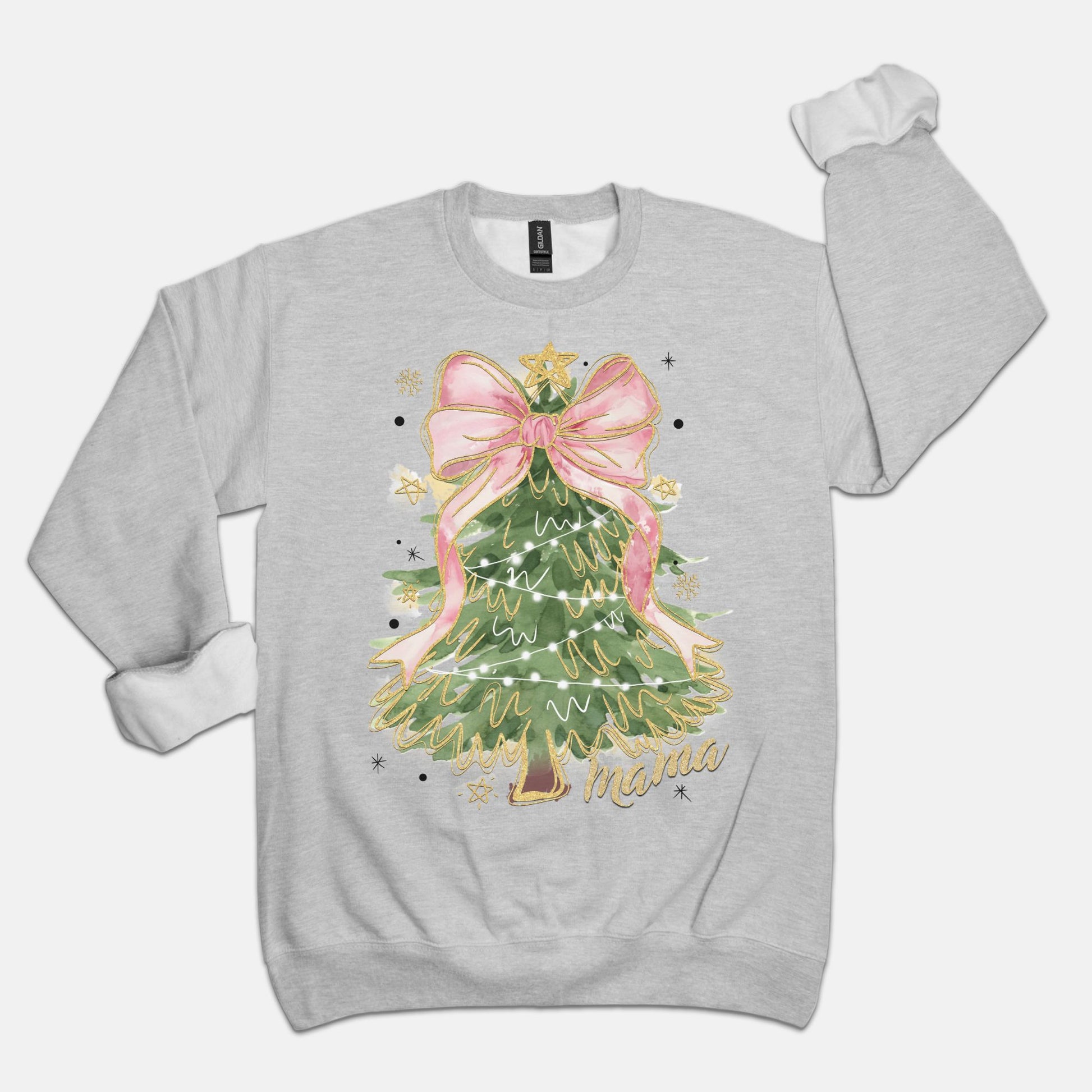 Glitter Christmas Tree Mama Sweatshirt - Amazing Faith Designs