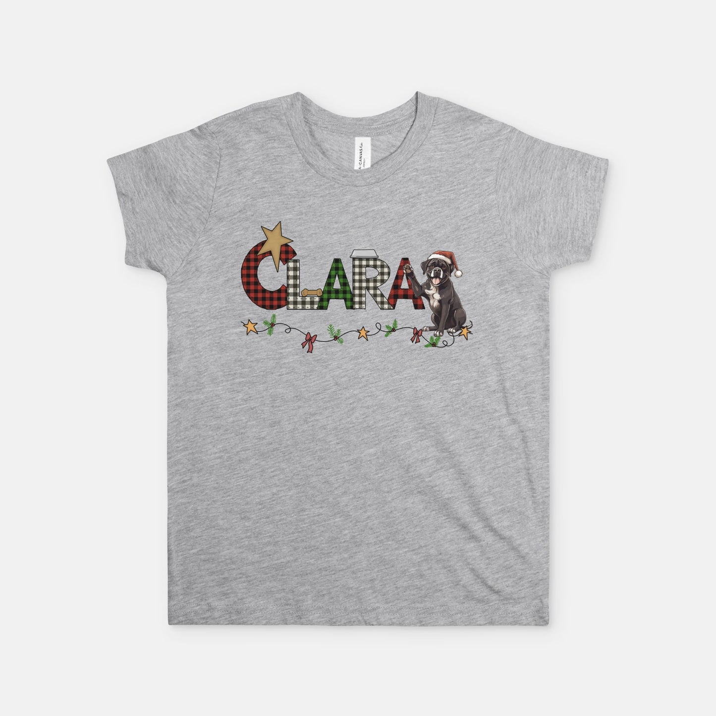 Christmas Dog Personalized Youth Shirt - Amazing Faith Designs