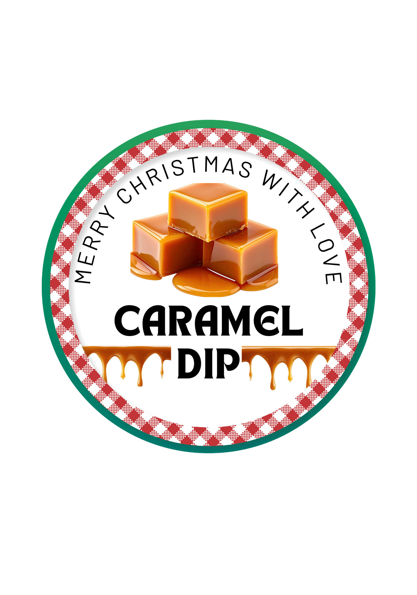 Caramel Dip Jar Lid Label - Amazing Faith Designs