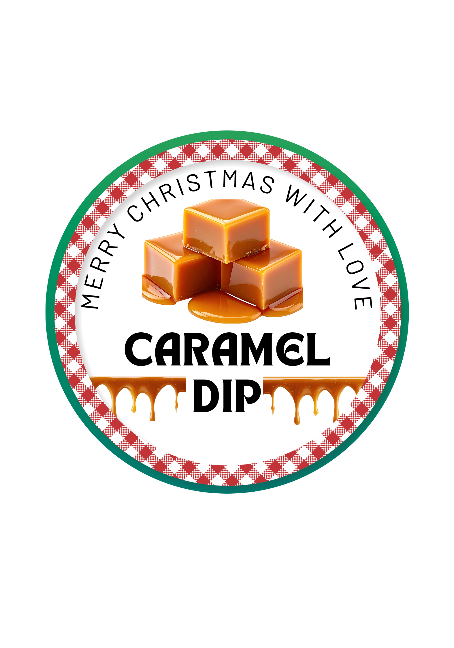 Caramel Dip Jar Lid Label - Amazing Faith Designs