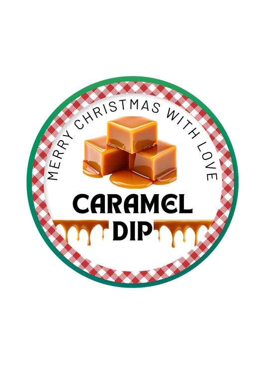 Caramel Dip Jar Lid Label - Amazing Faith Designs