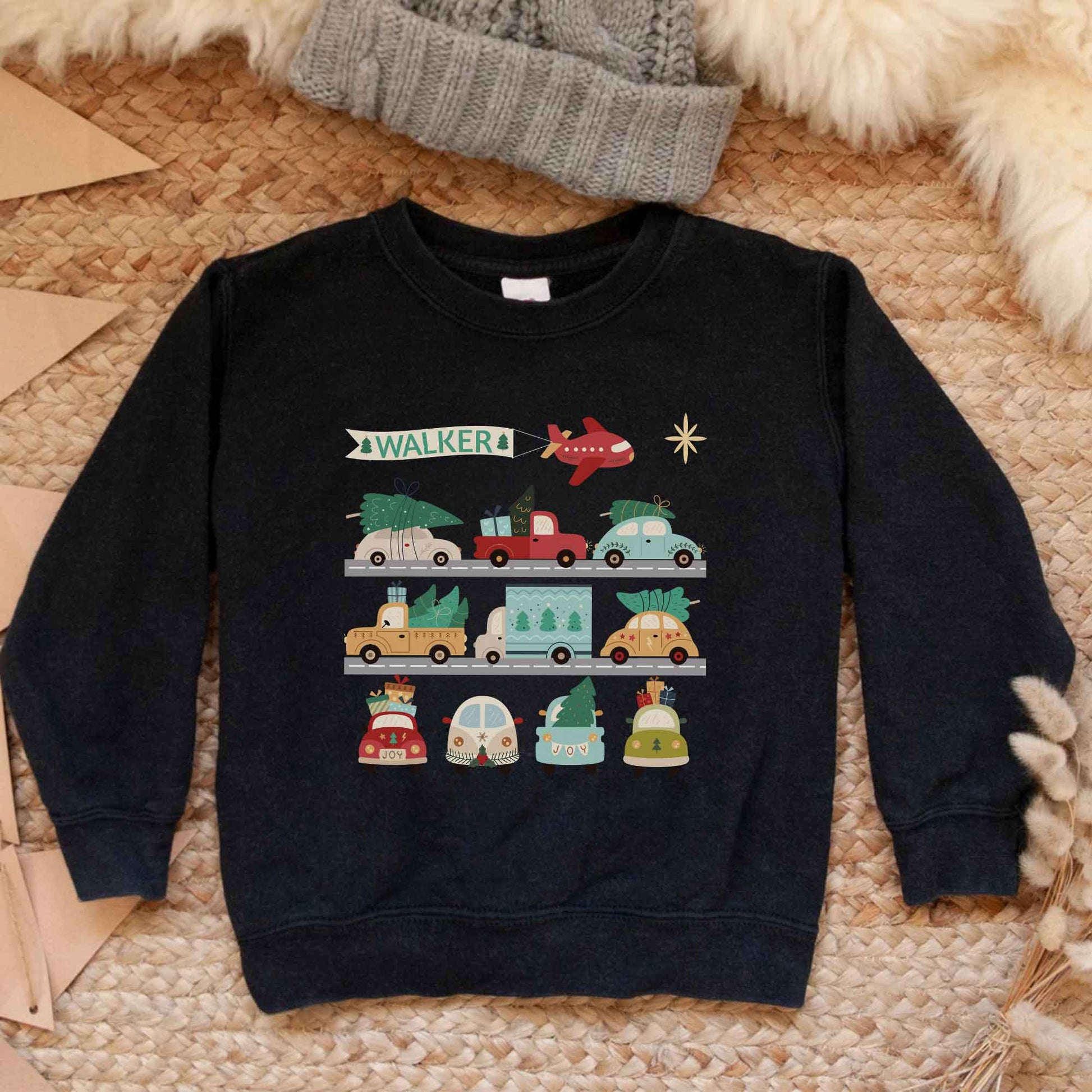 Christmas Cars Personalized Toddler Sweatshirt - Amazing Faith Designs