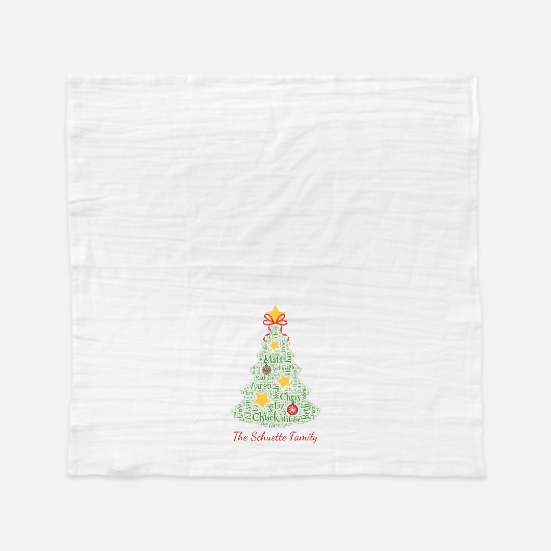 Christmas Tree Personalized Tea Towel - Amazing Faith Designs