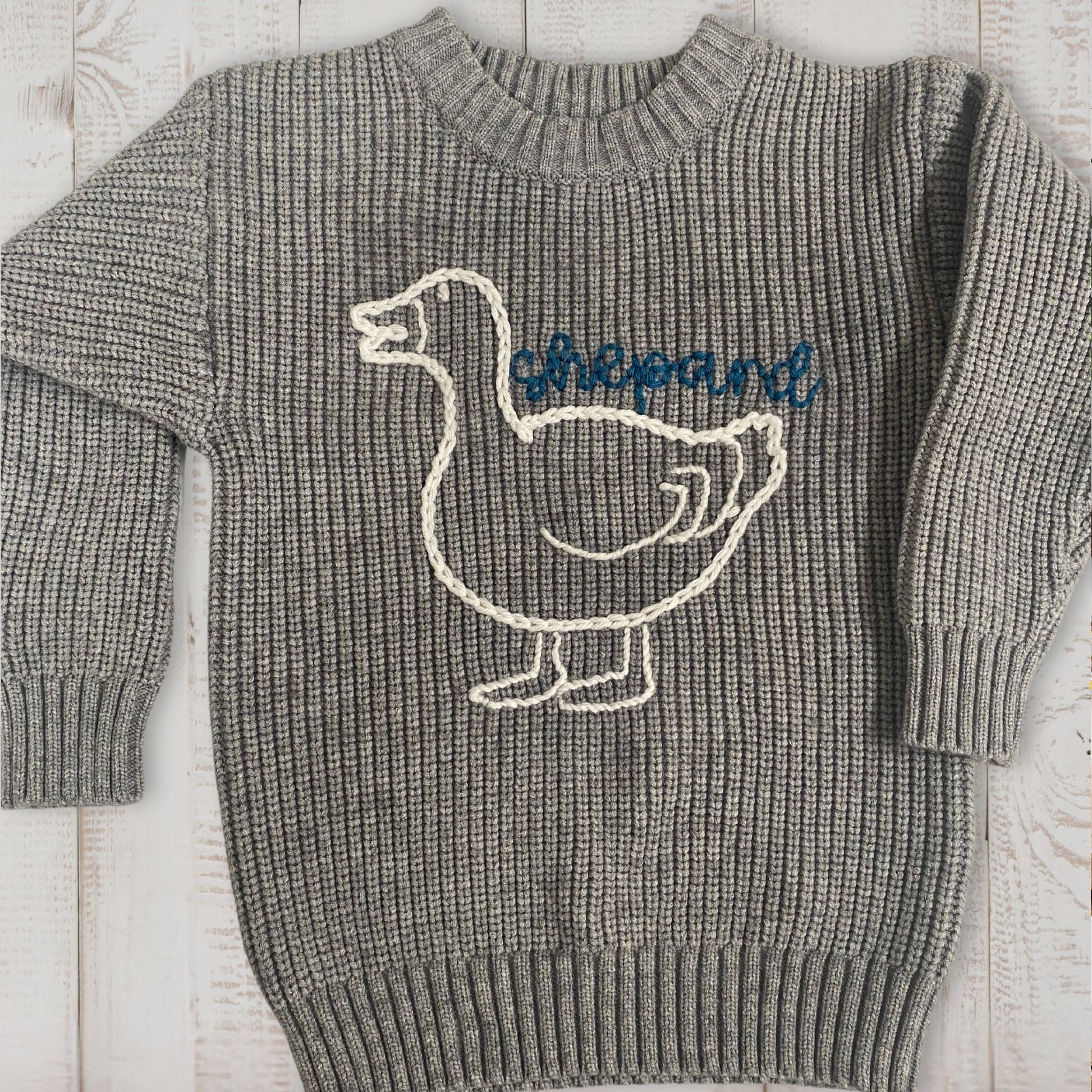 Duck Hand Embroidered Sweater - Amazing Faith Designs