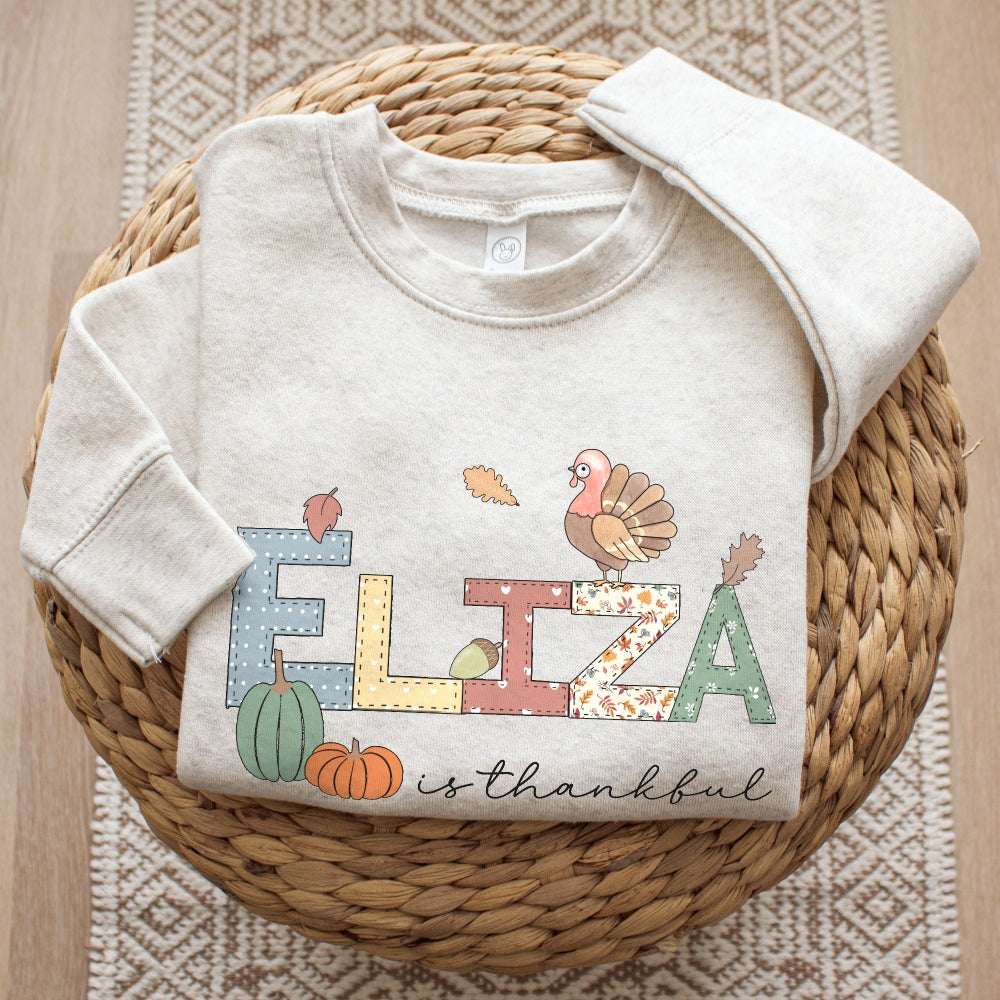 Personalized Toddler Thanksgiving Sweatshirt - Amazing Faith Designs