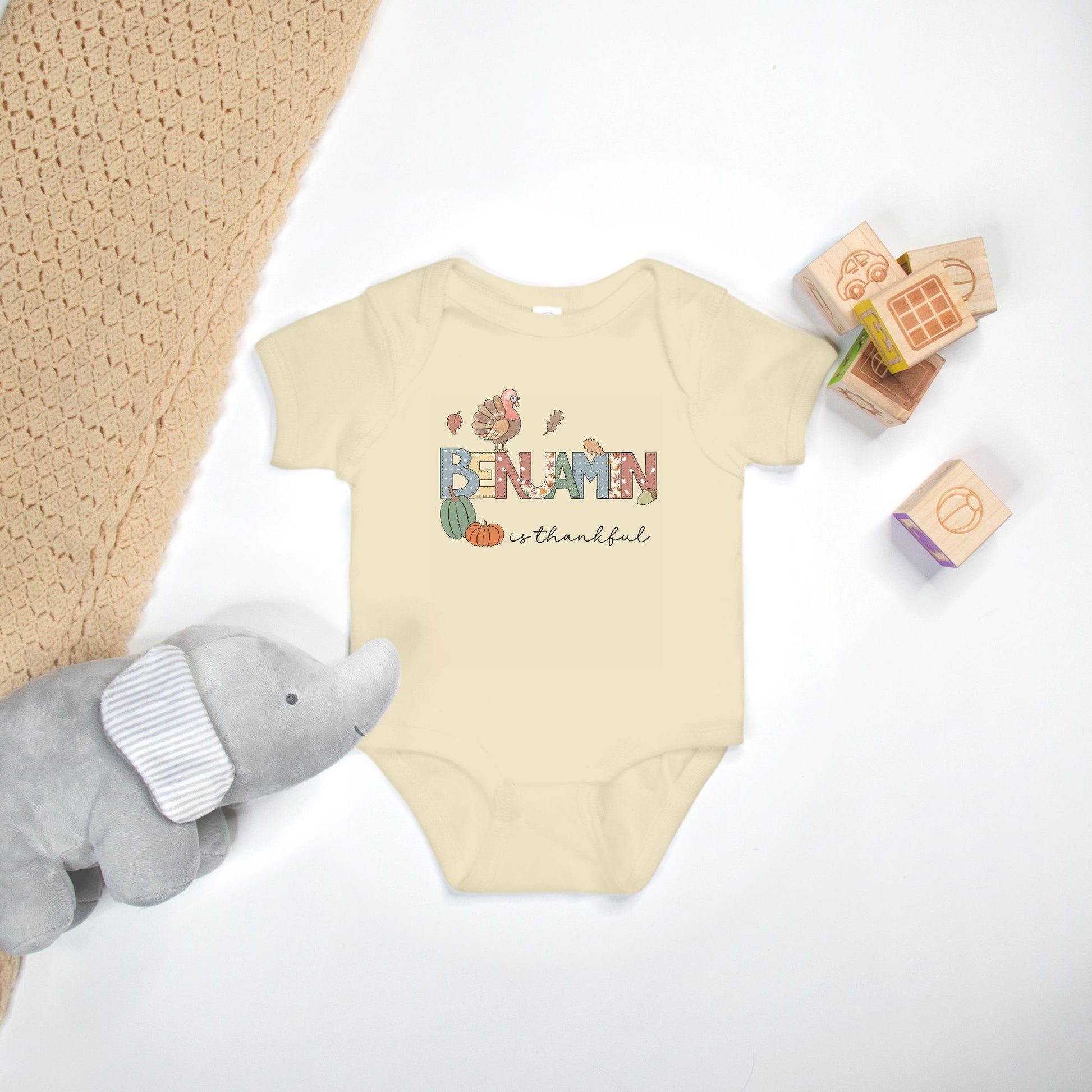 Thanksgiving Personalized Infant Onesie - Amazing Faith Designs