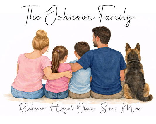 Personalized Family Illustration Print - Amazing Faith Designs