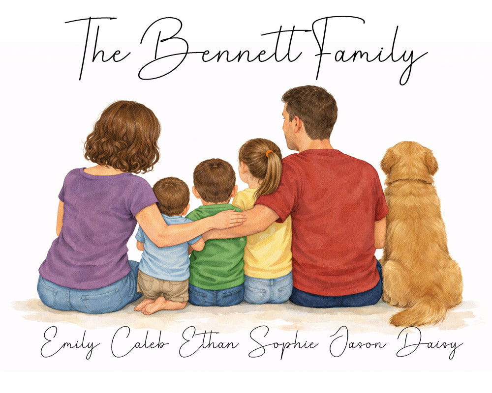 Personalized Family Illustration Print - Amazing Faith Designs