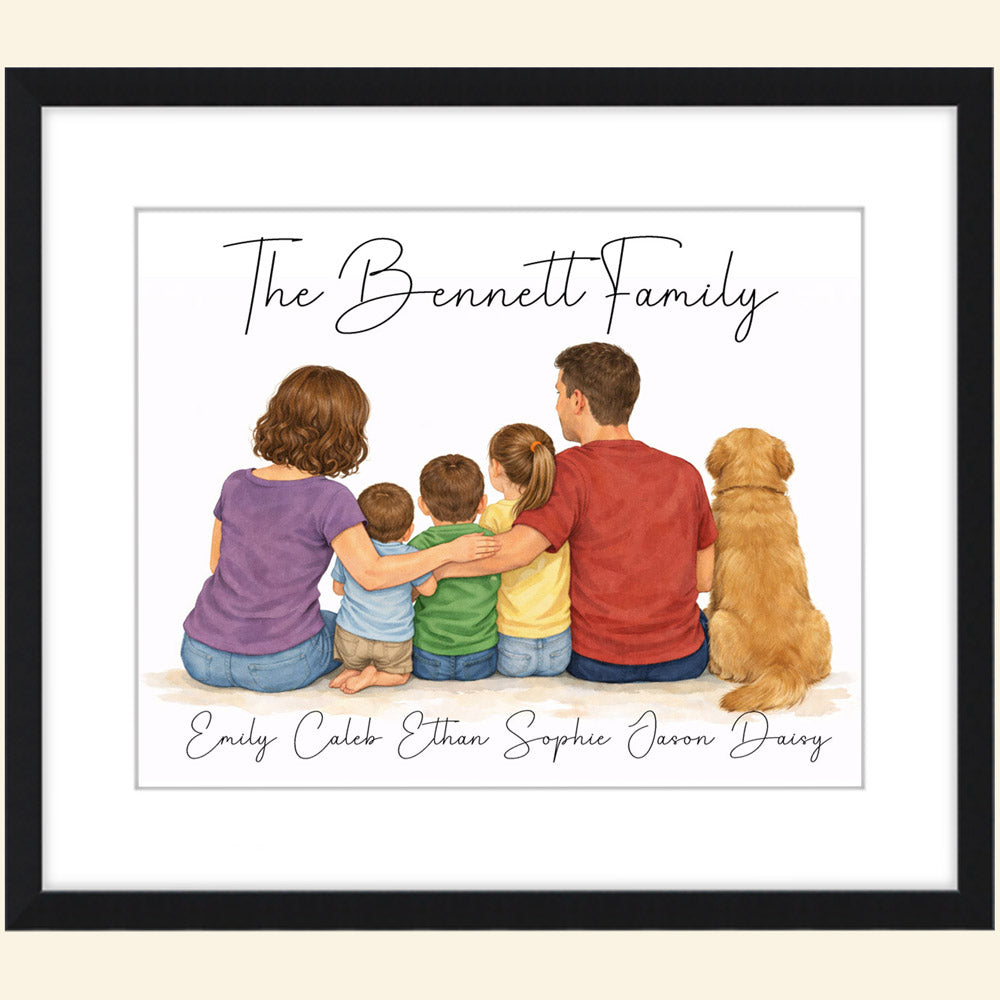 Personalized Family Illustration Print - Amazing Faith Designs