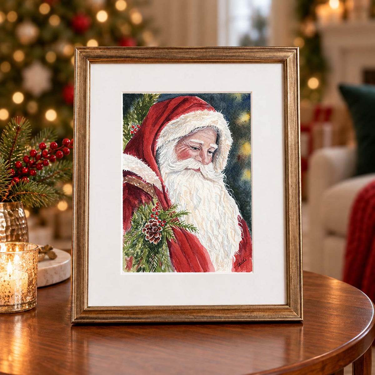 Father Christmas | Original Watercolor & Prints - Amazing Faith Designs