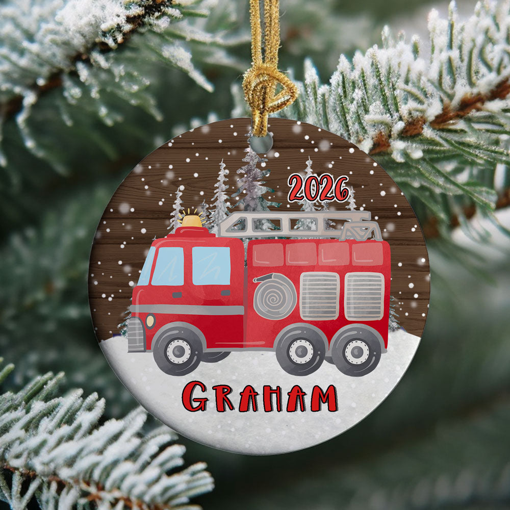 Personalized Transportation Christmas Ornament for Kids