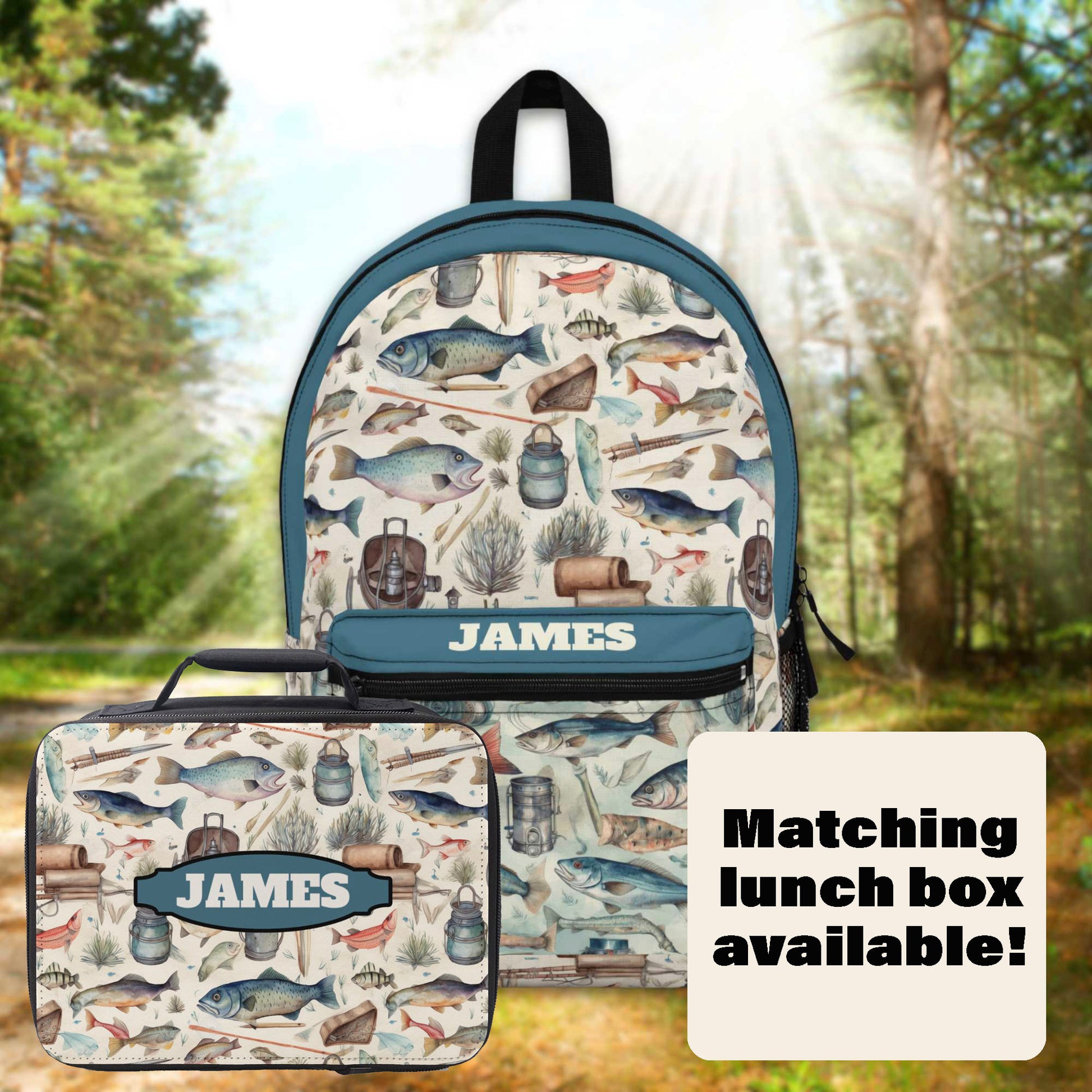 Fishing Personalized Backpack With Water Bottle Pocket - Amazing Faith Designs