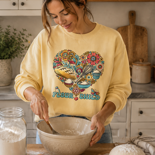 Flour Child Sourdough Retro Lightweight Sweatshirt - Amazing Faith Designs