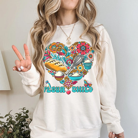 Flour Child Sourdough Retro Lightweight Sweatshirt - Amazing Faith Designs