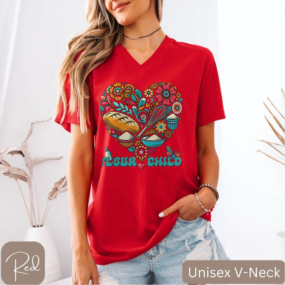 Flour Child Sourdough V-neck Shirt - Amazing Faith Designs