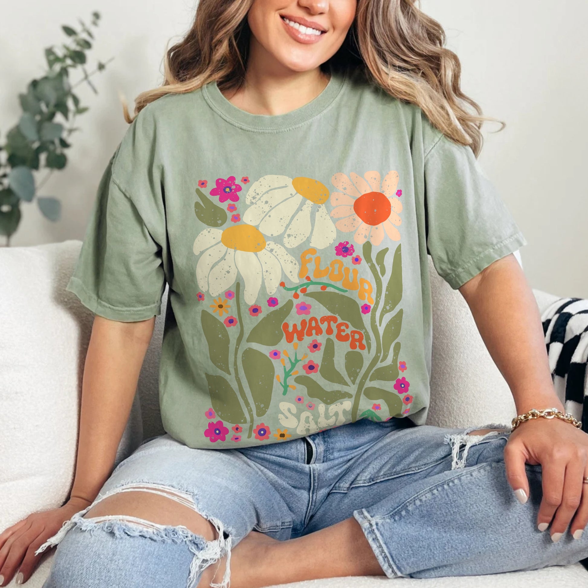 Flour Water Salt Floral Unisex T-Shirt - Amazing Faith Designs