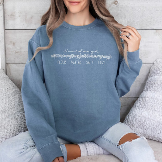 Flour Water Salt Love Heavyweight Comfort Colors Sweatshirt - Amazing Faith Designs