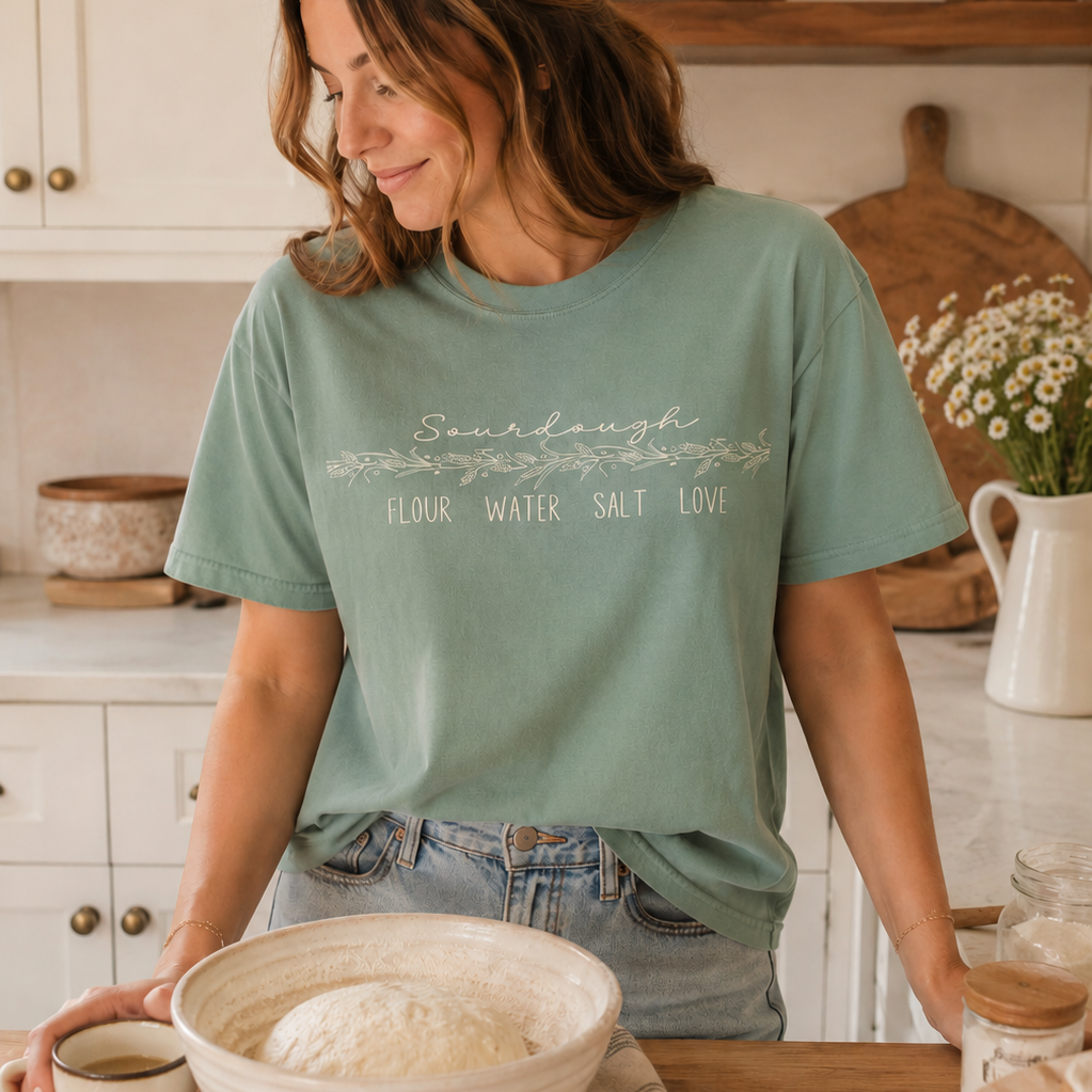 Sourdough Love T-Shirt – Flour Water Salt Tee | Gift for Sourdough Bakers - Amazing Faith Designs