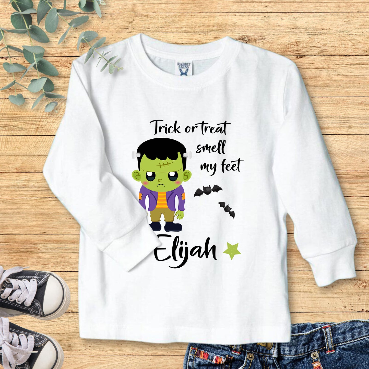 Halloween Frankenstein Toddler Long Sleeve Shirt - Amazing Faith Designs