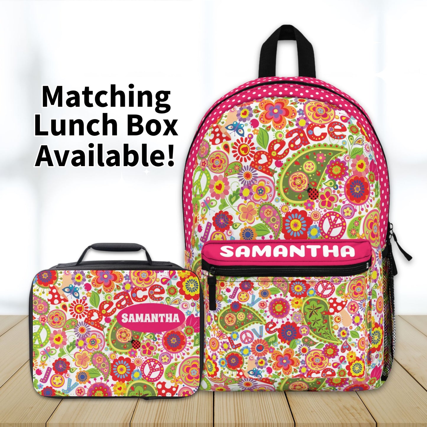 Hippie Flowers Personalized Lunch Box - Amazing Faith Designs