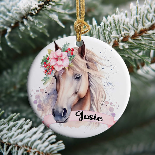 Horse Girls Personalized Ceramic Ornament - Amazing Faith Designs