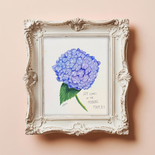 Floral Watercolor with Scripture Painting on Paper - Amazing Faith Designs