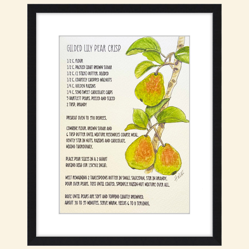 Illustrated Recipe Card Watercolor Painting on Paper - Amazing Faith Designs