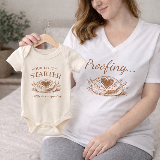 Proofing… Sourdough Pregnancy V-Neck Unisex Tee - Amazing Faith Designs