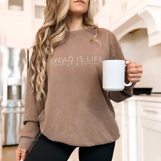 Bread is Life Sourdough is Heaven Lightweight Sweatshirt - Amazing Faith Designs