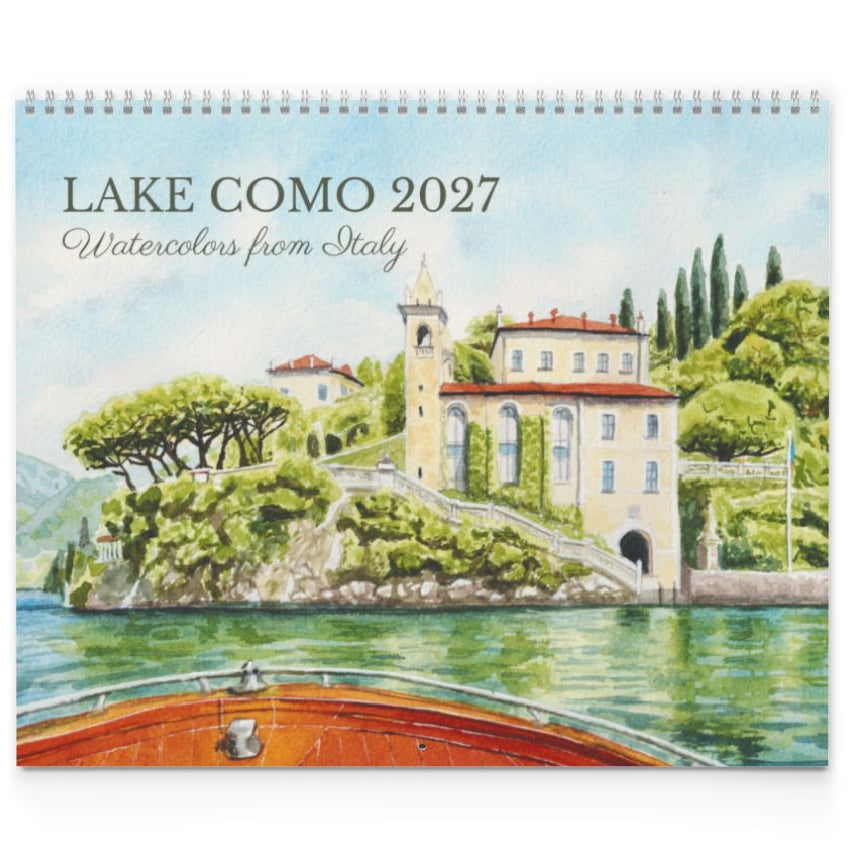 Lake Como 2027 Watercolor Calendar | Watercolors from Italy