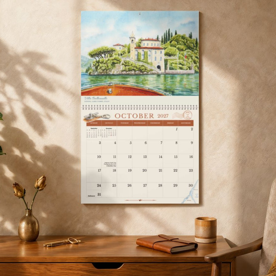 Lake Como 2027 Watercolor Calendar | Watercolors from Italy