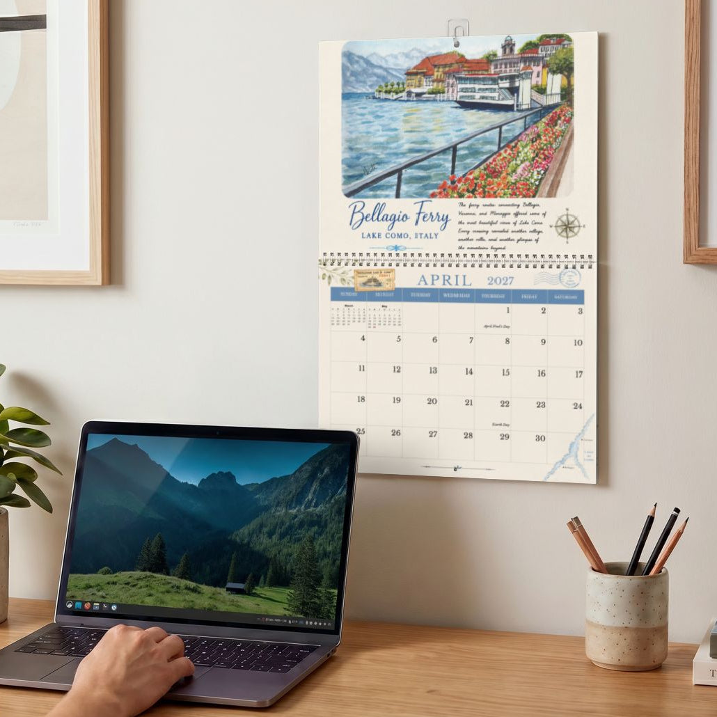 Lake Como 2027 Watercolor Calendar | Watercolors from Italy