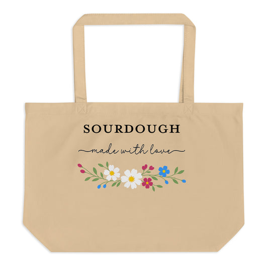 Sourdough Made With Love Large organic tote bag - Amazing Faith Designs