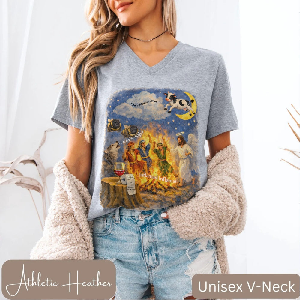 Latin Class V-neck T-shirt - Amazing Faith Designs