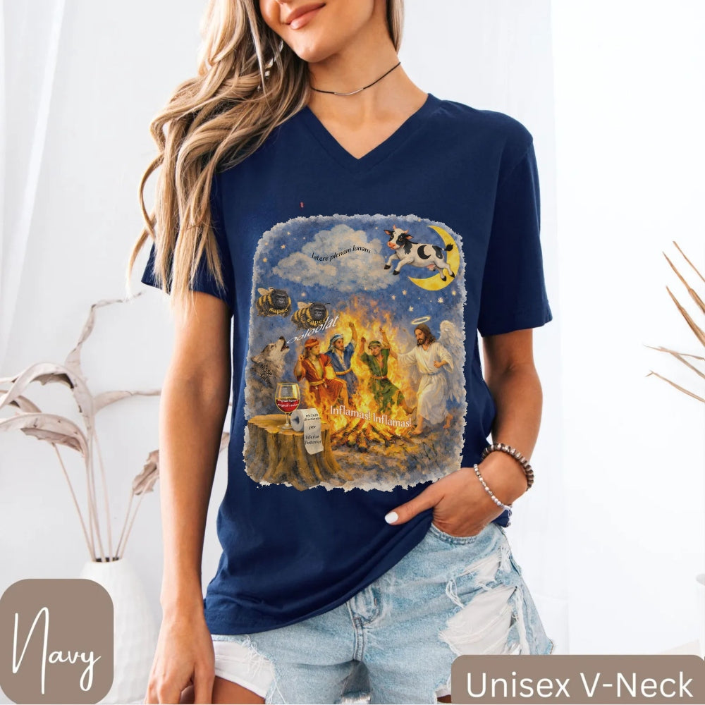 Latin Class V-neck T-shirt - Amazing Faith Designs