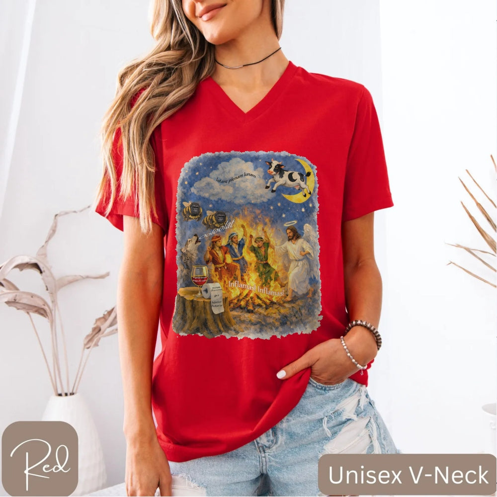 Latin Class V-neck T-shirt - Amazing Faith Designs
