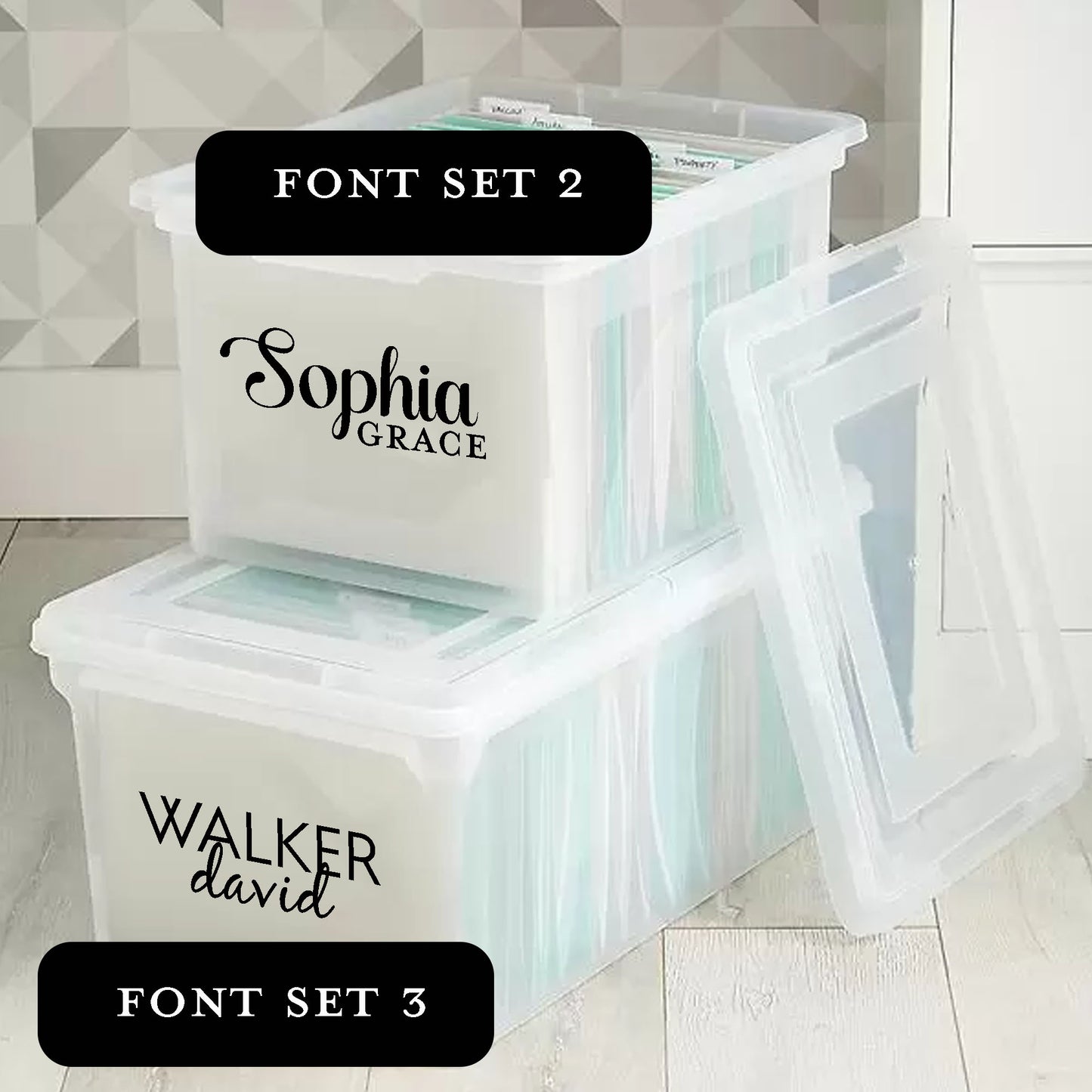 Memory Box Name Decal - Personalized Name Stickers - Amazing Faith Designs