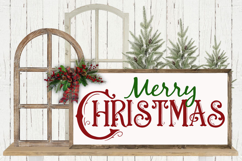 Merry Christmas Wood Sign - Amazing Faith Designs