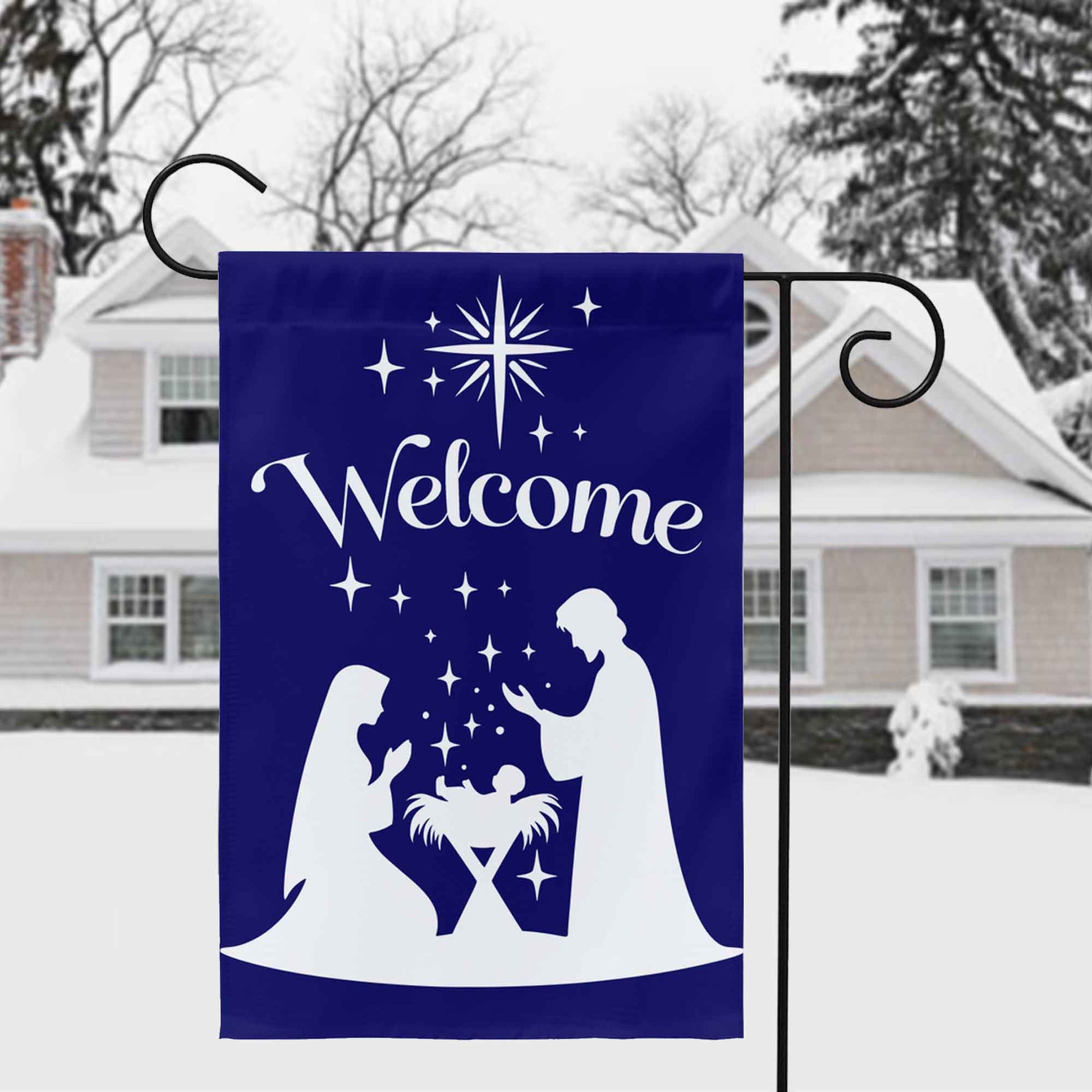 Christmas Nativity Welcome Garden Flag - Amazing Faith Designs