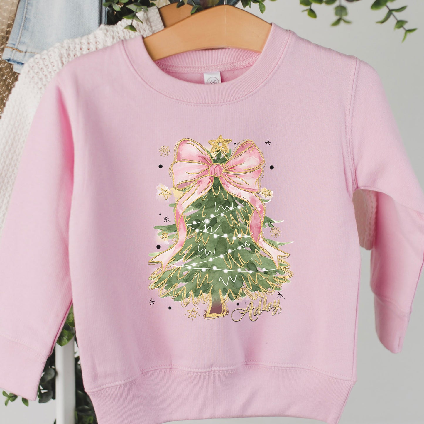 Glitter Christmas Tree Toddler Sweatshirt - Amazing Faith Designs