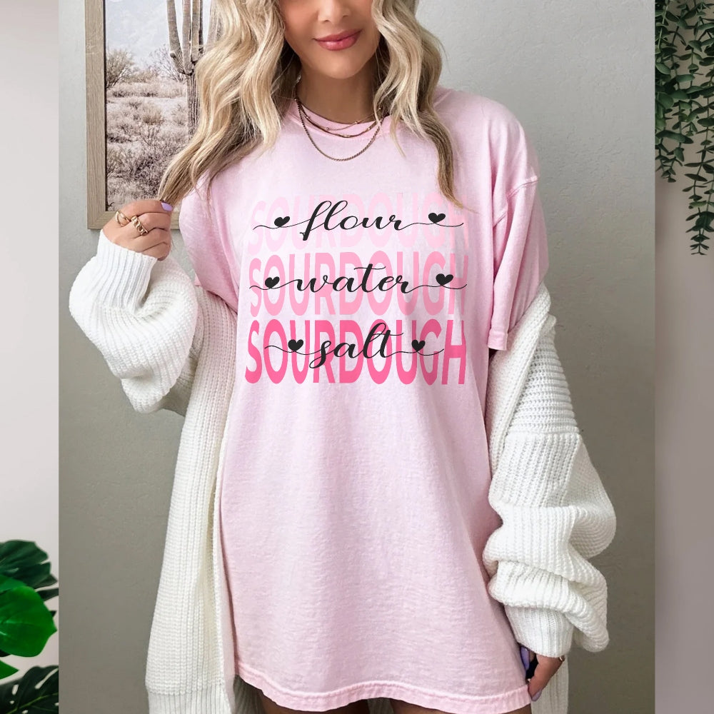 Pink Hearts Sourdough Shirt - Amazing Faith Designs