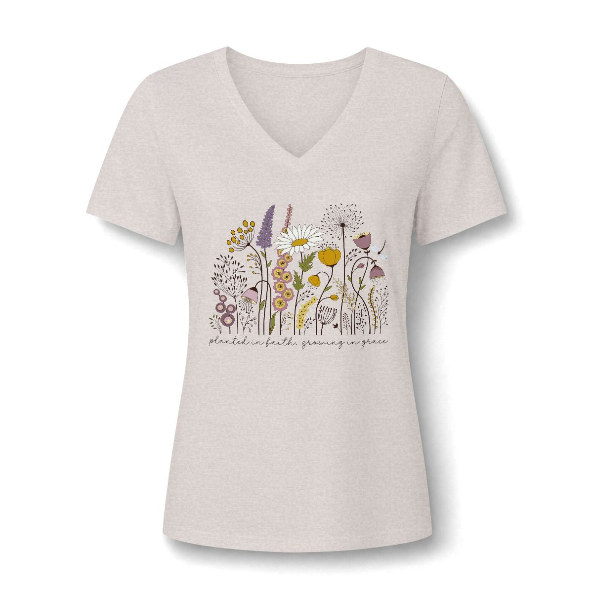 Planted in Faith, Growing in Grace Wildflower Tee — Christian Mother's Day Gift