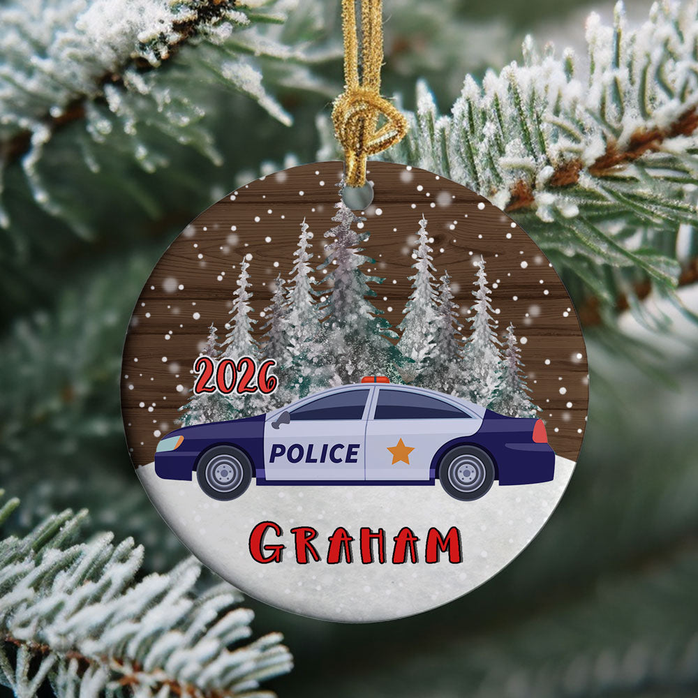 Personalized Transportation Christmas Ornament for Kids