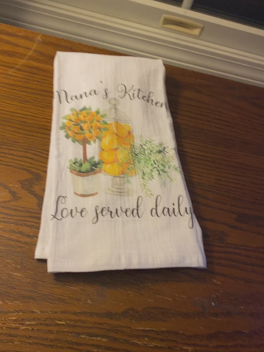 Nana's Kitchen Personalized Tea Towel, Amazing Faith Designs