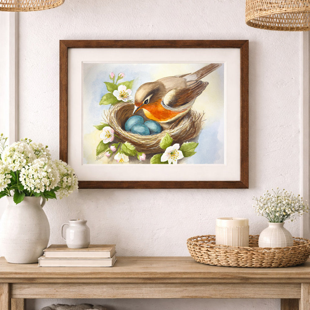 Renewal – Original Robin’s Nest Watercolor Painting (9x12) - Amazing Faith Designs
