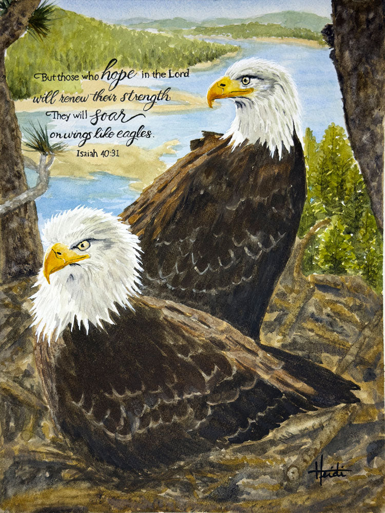 Custom Christian Watercolor Painting with Scripture – Personalized Original Artwork