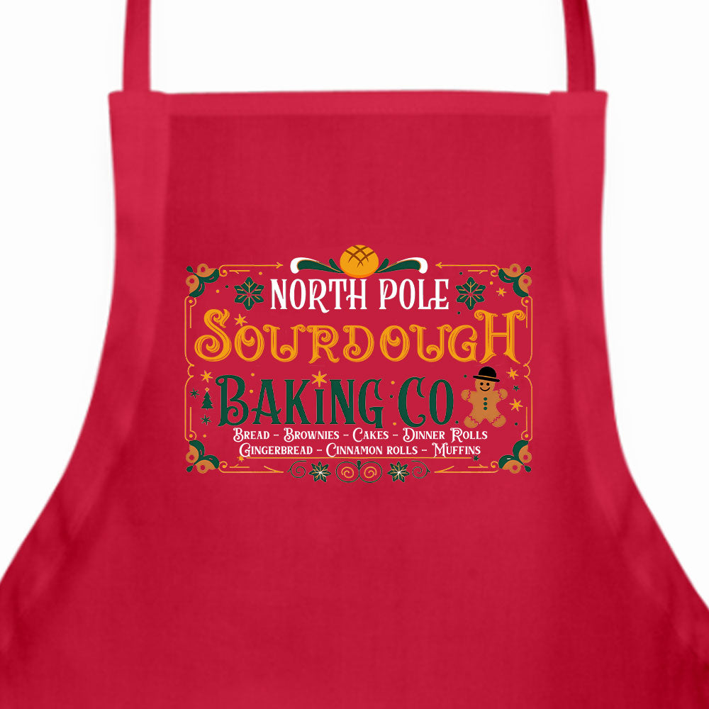 North Pole Sourdough Baking Company Christmas Apron - Amazing Faith Designs